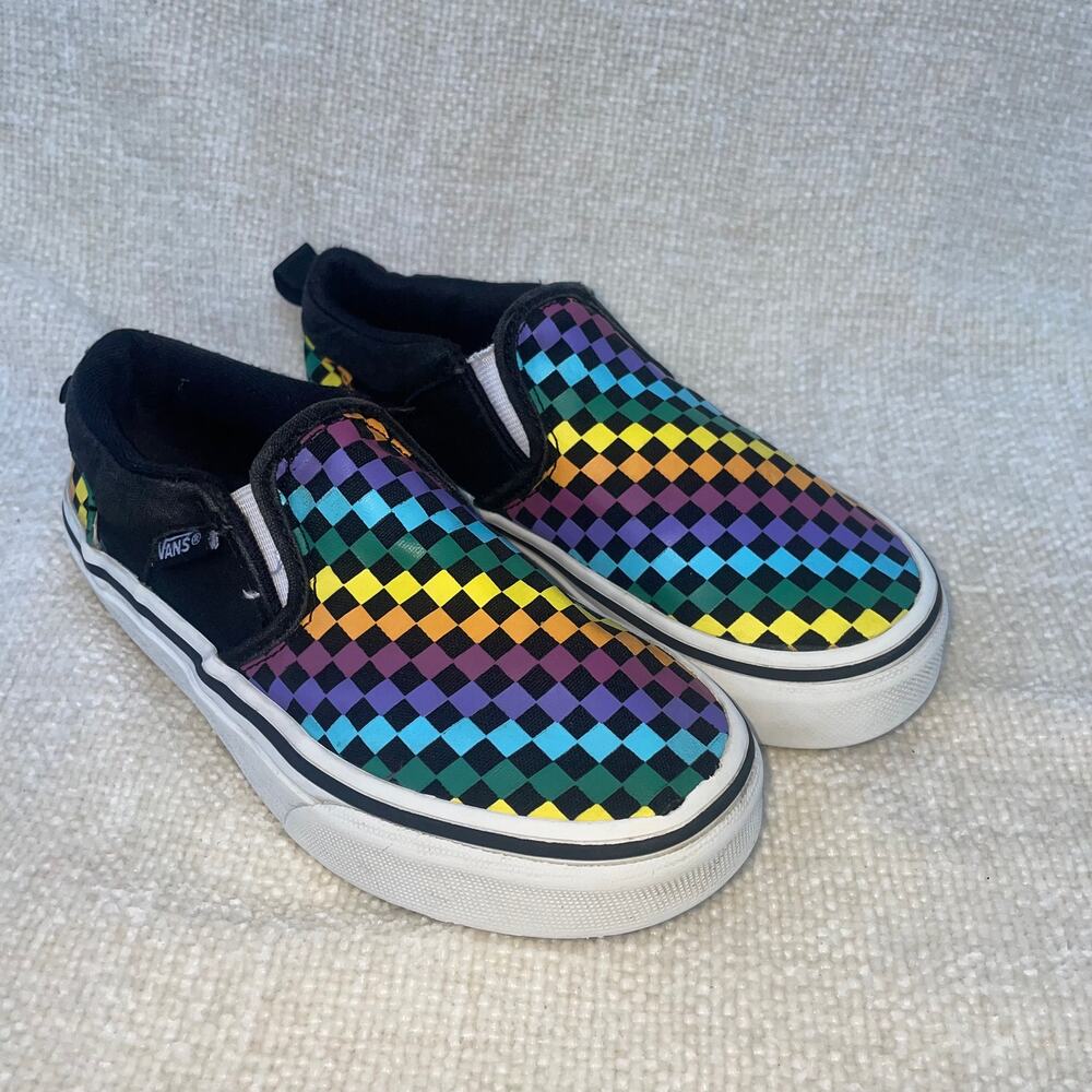 VANS TODDLER SIZE 12 MULTI COLOR CHEKERED SNEAKERS